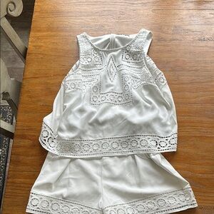 Parker White Romantic Lace Jumpsuit